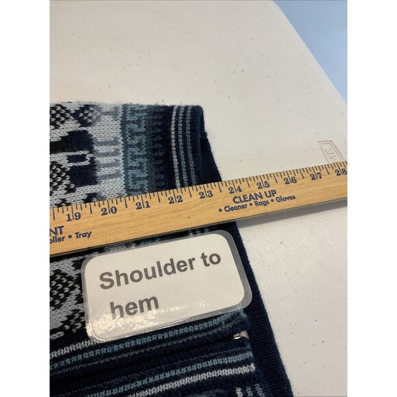 Arcohi's 100% Alpaca Navy Grey Cardigan Zip Up Sweater Pockets size M‎ fair isle - Picture 8 of 9